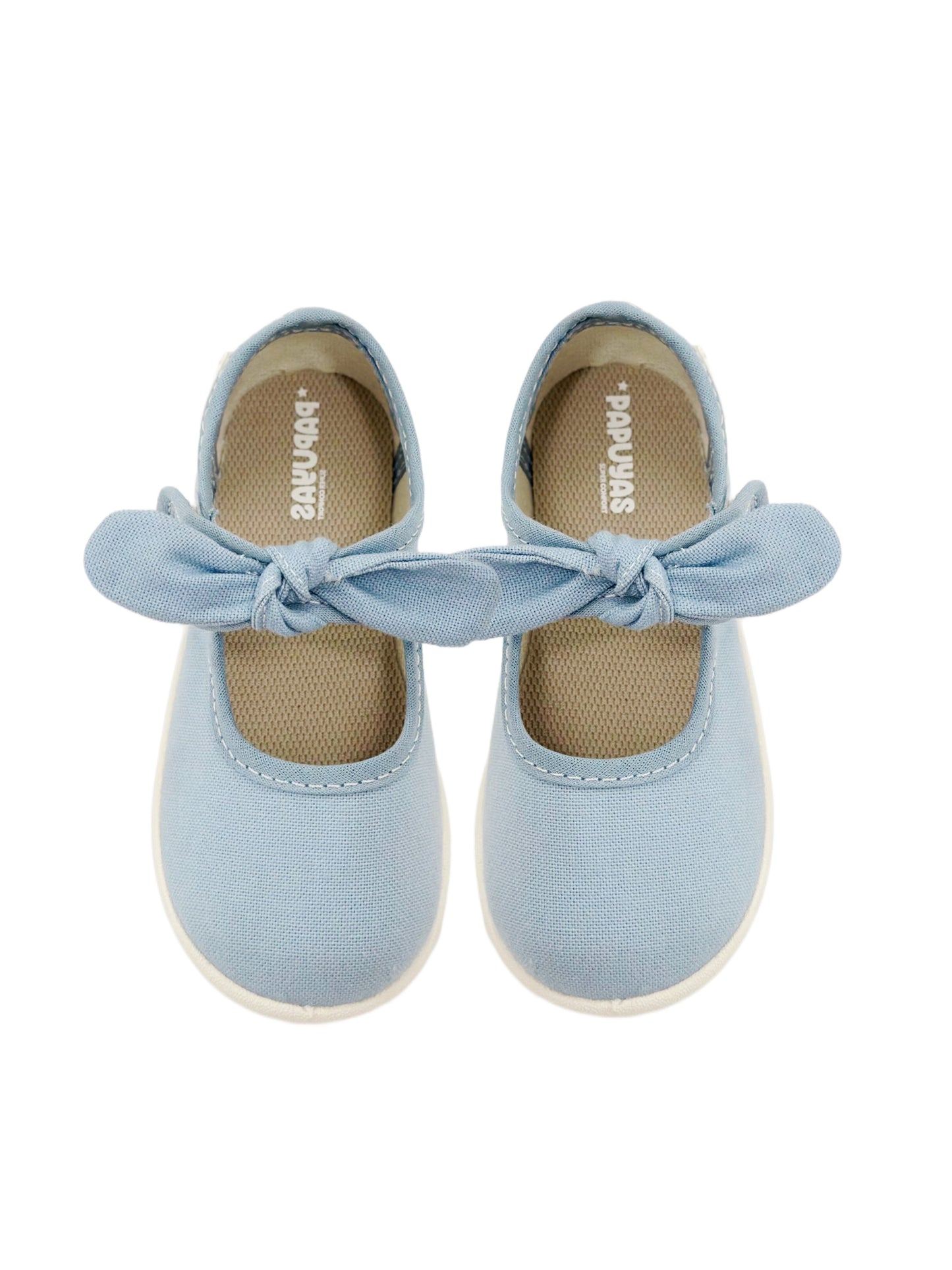 Ballerina de Lona Azul con Moño